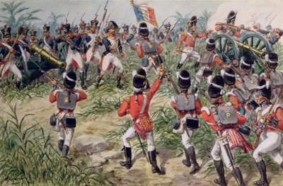 The Charge of the 7th Foot Royal Fusiliers, Martinique, 1st February, 1809 by Richard Simkin